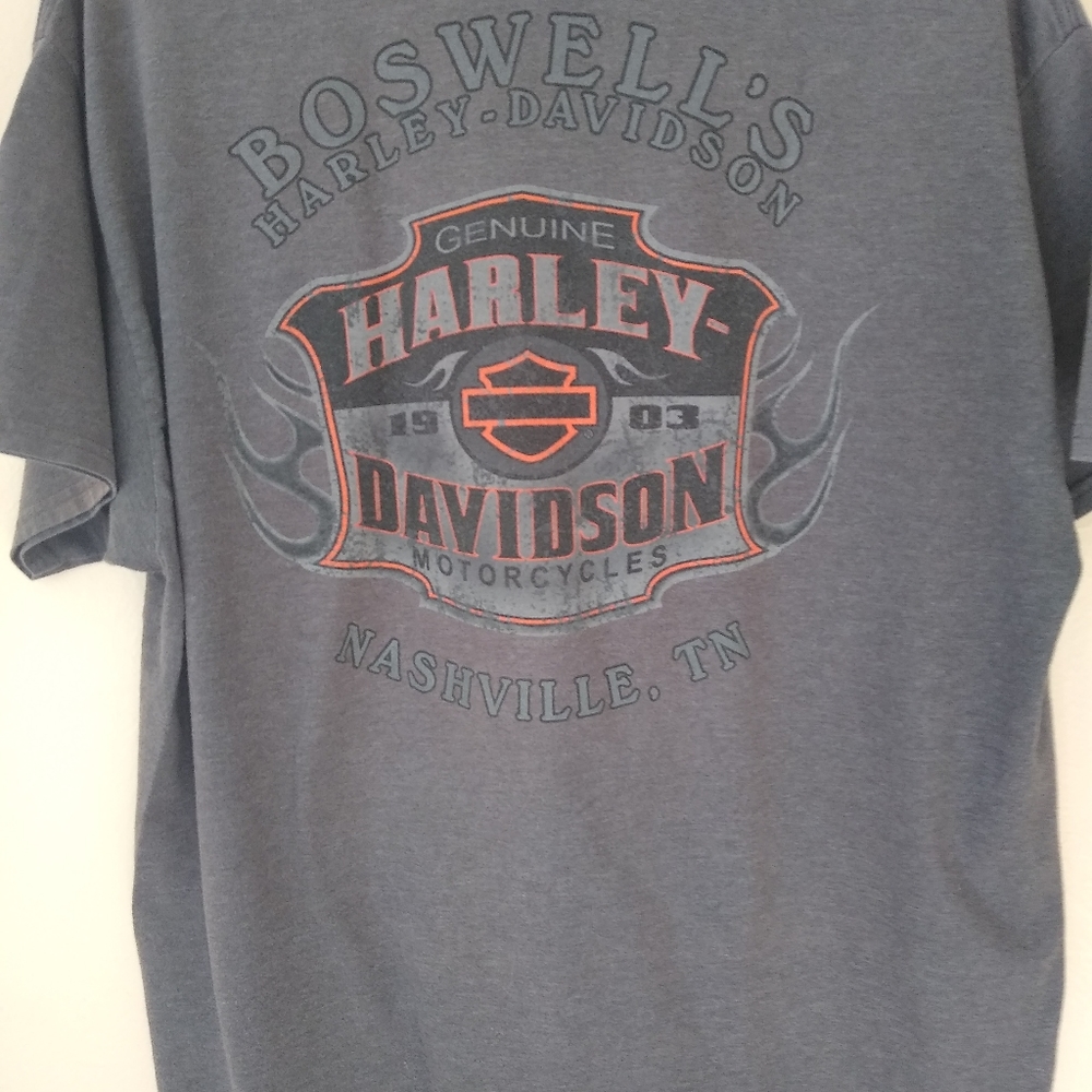 Vintage Harley Davidson graphic T-shirt Boswell's Nashville Tennessee XL Gray